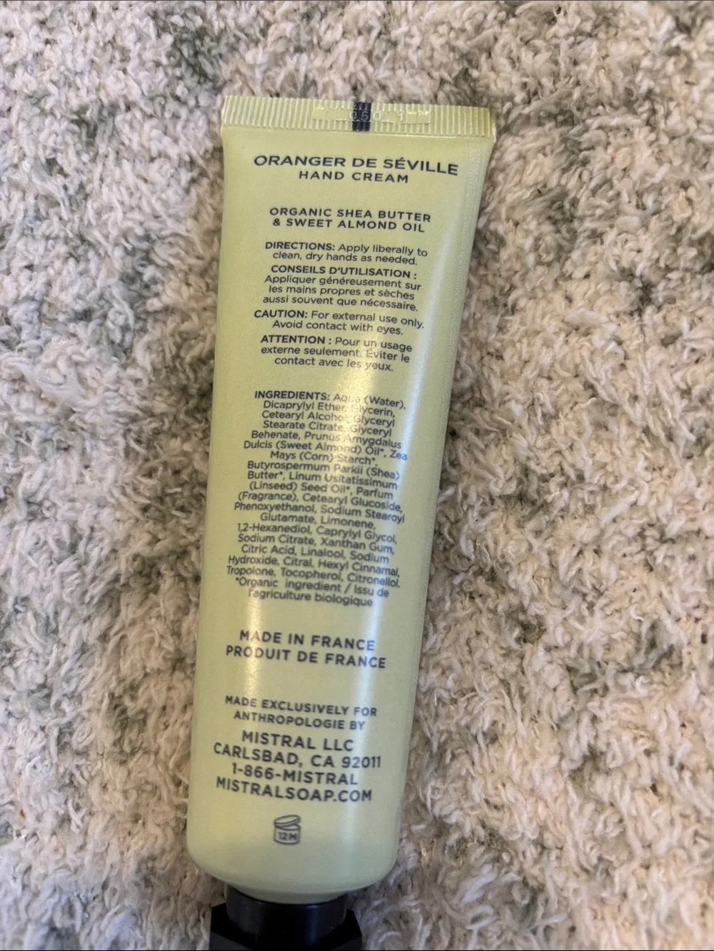 Mistral Oranger de Séville Scented Hand Cream NWT 2oz
